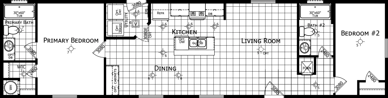 Winchester 1660h22a6h floor plan home features